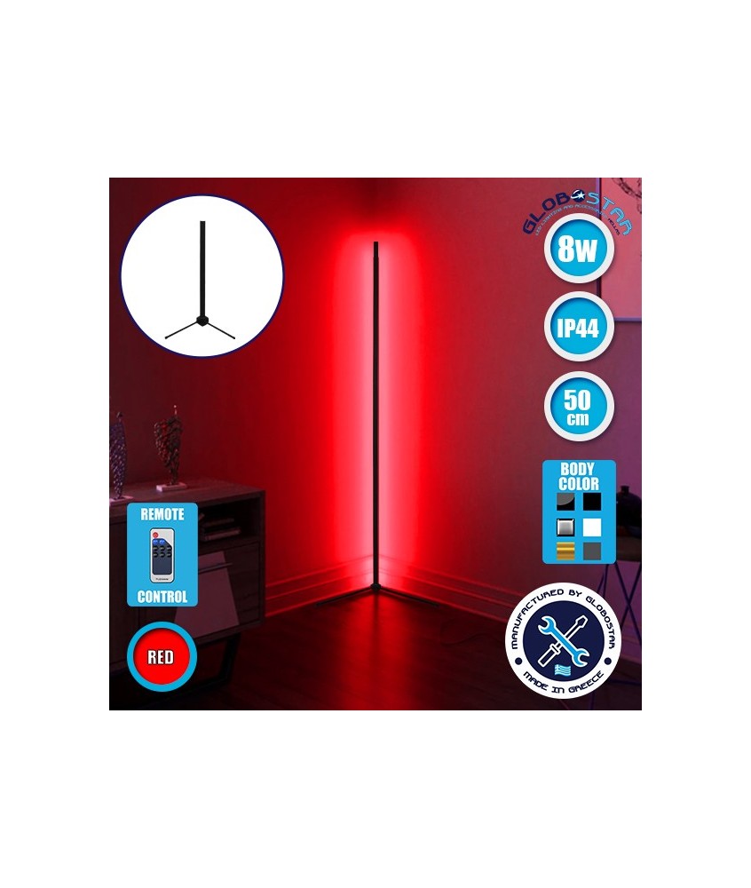 Μοντέρνο Minimal Επιτραπέζιο Μαύρο Φωτιστικό 50cm LED 8 Watt με Ασύρματο Χειριστήριο RF & Dimmer Κόκκινο GloboStar ALIEN Design GLOBO-50-4